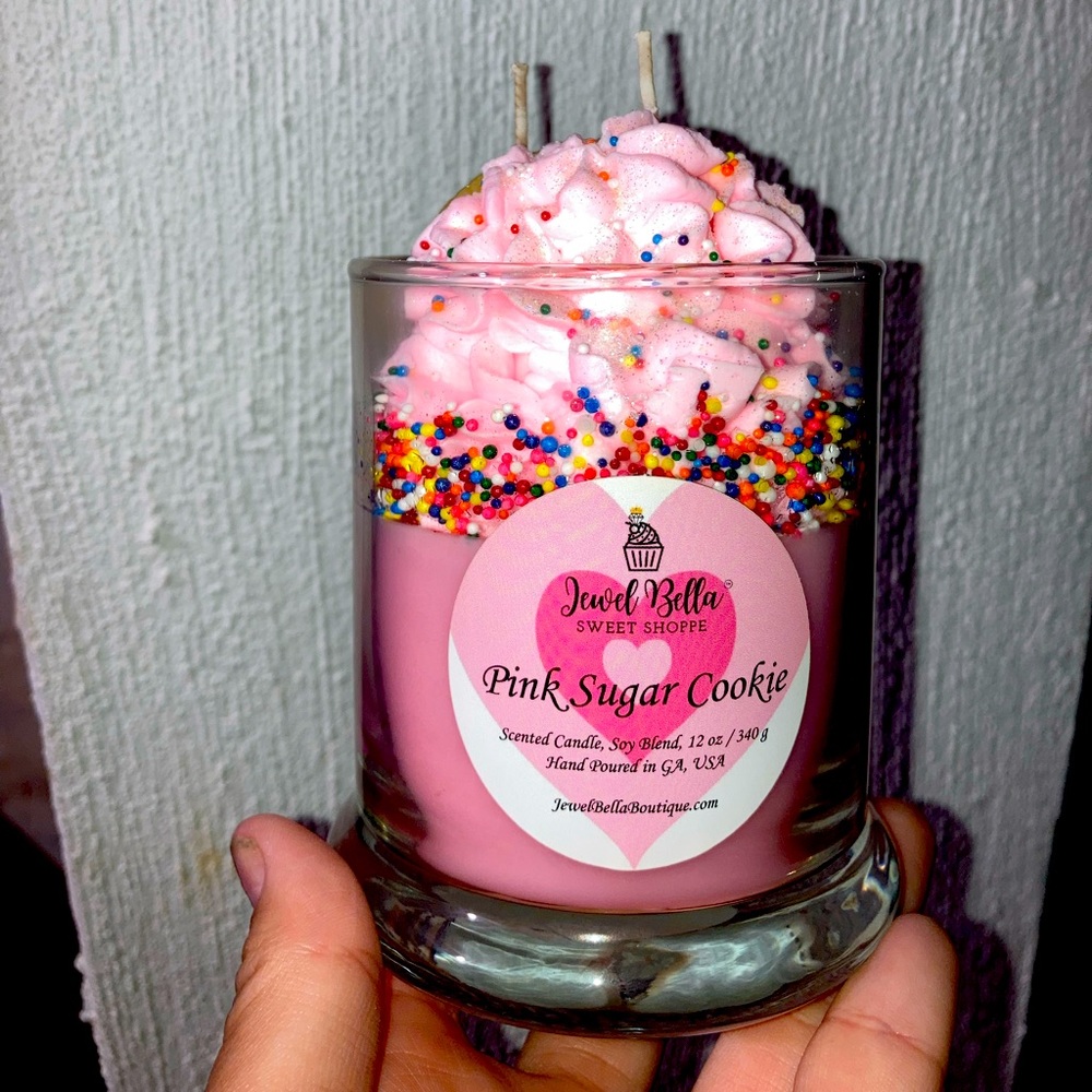 CUTE pink sugar cookie candle